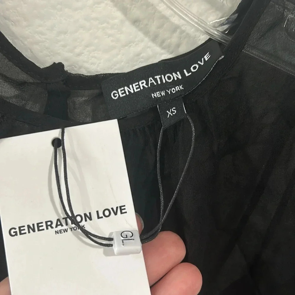 Generation Love Abella Silk Puff Sleeve Top, NWT - Picture 6 of 7